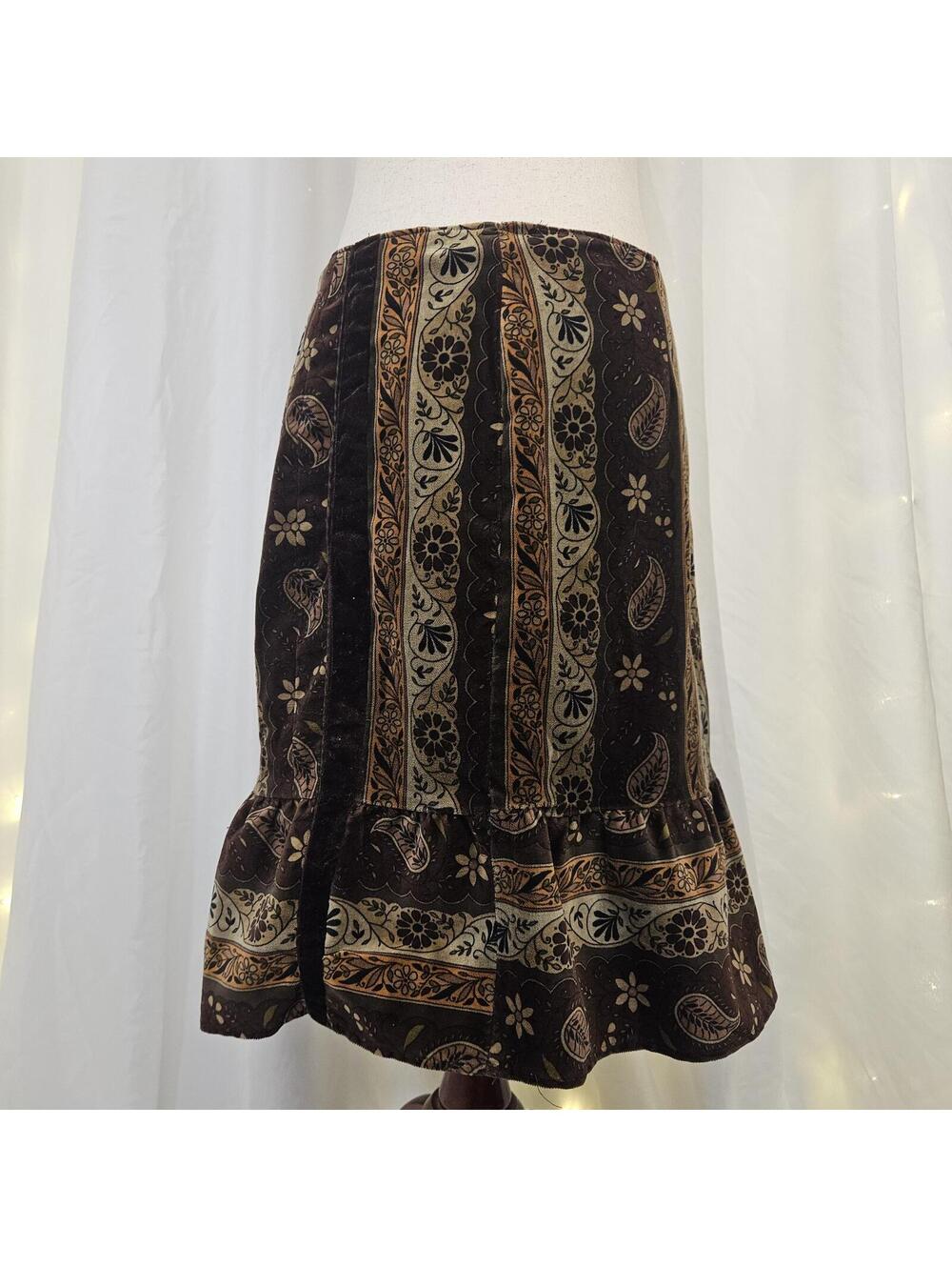 Vintage 1970s Paisley pencil skirt  size 8 medium